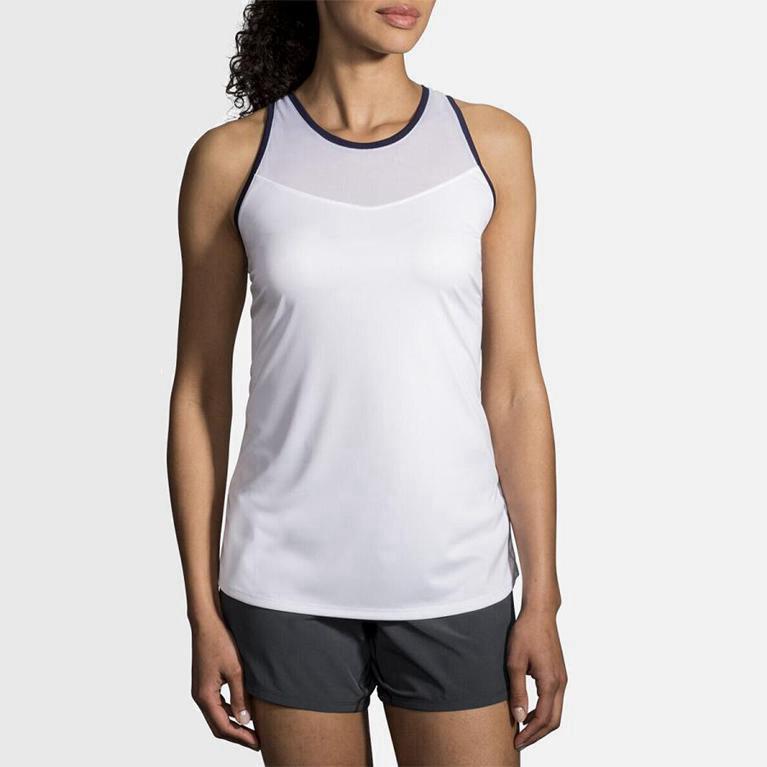 Brooks Stealth Womens Running Tank Top Ireland White (PKGQ-15243)